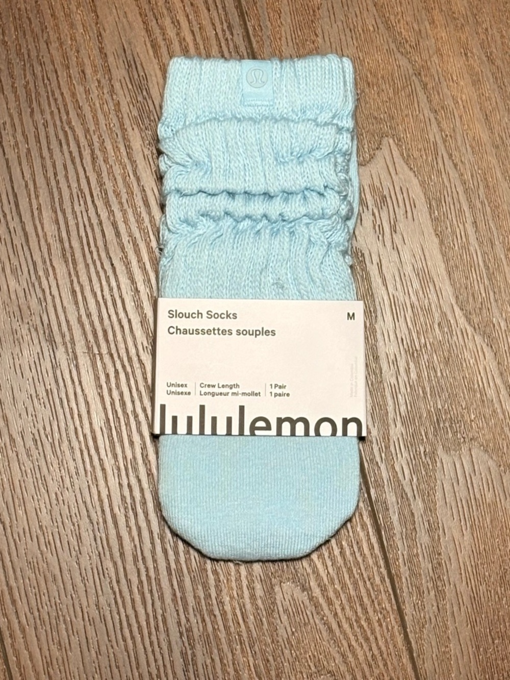 Lululemon Slouch Socks Foam Blue Size Medium